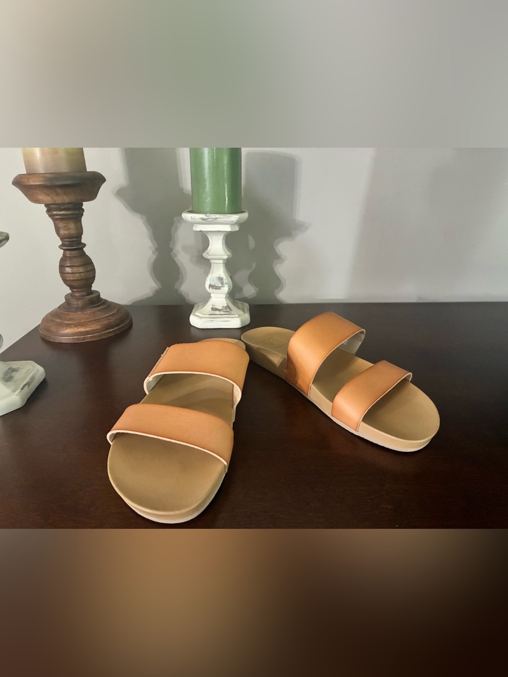 Reef Women's Double Strap Slide Sandals in Tan